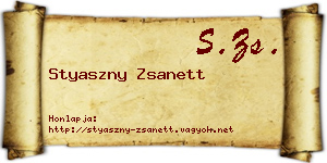 Styaszny Zsanett névjegykártya