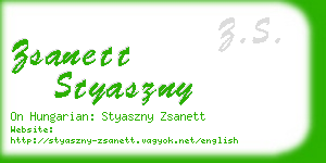 zsanett styaszny business card